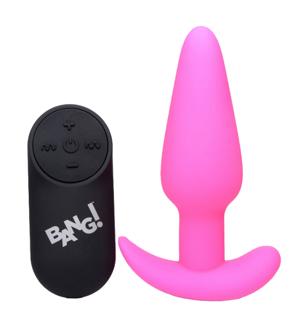 BANG Remote Control 21X Vibrating Silicone Butt Plug - Pink