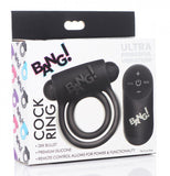BANG Remote Control 28X Vibrating Cock Ring & Bullet - Black