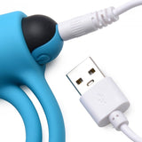 BANG Remote Control 28X Vibrating Cock Ring & Bullet - Blue