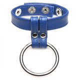 LEATHER AND STEEL COCK AND BALL RING BLUE BY STRICT LEATHER