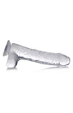 UNCUT Jock C-Thru SLIM Dildo w. Balls - 9 Inch