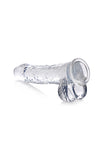 UNCUT Jock C-Thru SLIM Dildo w. Balls - 9 Inch