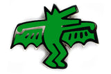 KEITH HARING BAT DOG PIN - GREEN